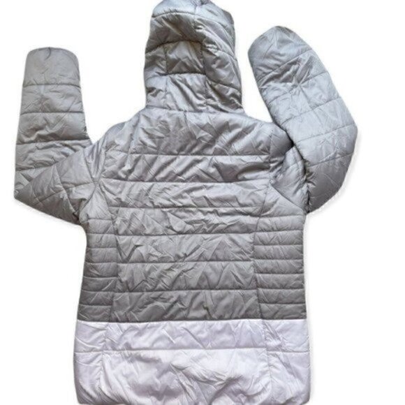 GERRY Quilted Puffa Jacket Women’s SZ Small, Kids Large (14) Gray/White - Picture 2 of 11